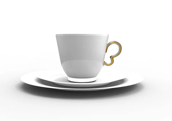 Φλιτζάνι Τσάι Απομονωμένο Λευκό Φόντο — Φωτογραφία Αρχείου