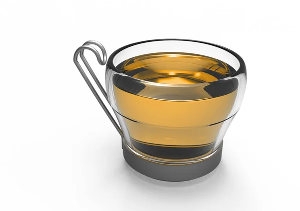 Φλιτζάνι Τσάι Απομονωμένο Λευκό Φόντο — Φωτογραφία Αρχείου