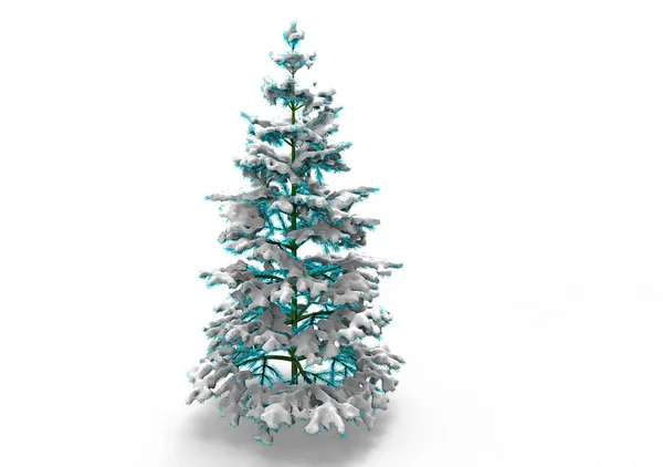 Naaldboom Sneeuw — Stockfoto