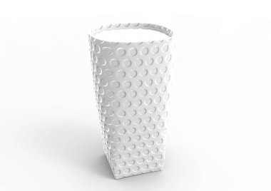 beyaz bir arka plan üzerinde izole 3d Kupası kutusu