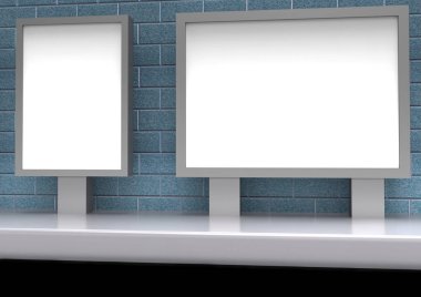 beyaz bir arka plan üzerinde izole 3d billboard