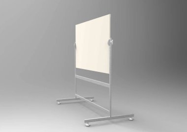 Beyaz arka plan üzerinde izole 3d boş sunu kurulu