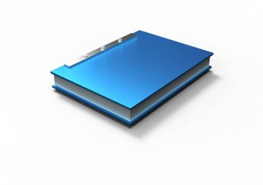 3D kitap ve beyaz bir arka plan üzerinde izole dizüstü