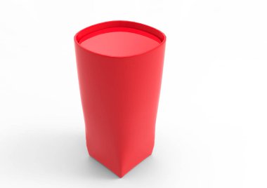 beyaz bir arka plan üzerinde izole 3d Kupası kutusu