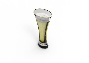 Beyaz arkaplanda izole edilmiş bira bardağı