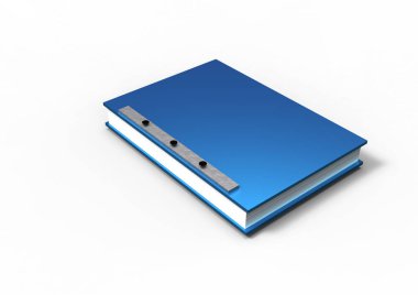 3D kitap ve beyaz bir arka plan üzerinde izole dizüstü