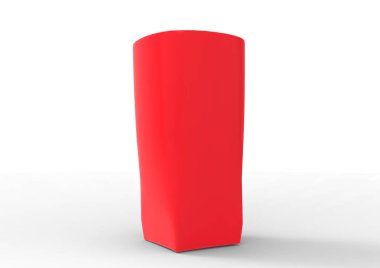 beyaz bir arka plan üzerinde izole 3d Kupası kutusu