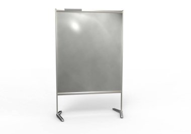 Beyaz arka plan üzerinde izole 3d boş sunu kurulu