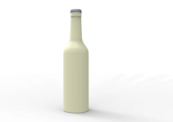 Bierfles Geïsoleerd Witte Achtergrond — Stockfoto