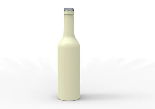 Bottiglia Birra Isolata Sfondo Bianco — Foto Stock