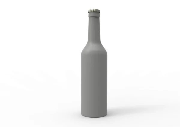 Botella Cerveza Aislada Sobre Fondo Blanco —  Fotos de Stock