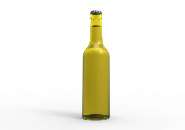 Brown Beer Bottle Isolated White Background — Stock Photo, Image