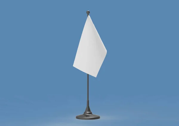 Bandiera Bianca Bianca Illustrazione Sfondo Bianco — Foto Stock
