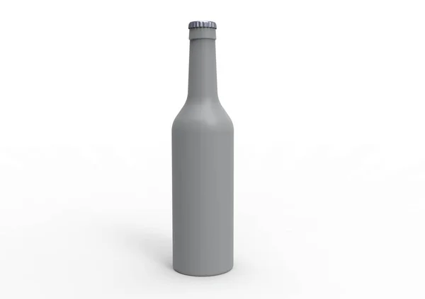Botella Cerveza Aislada Sobre Fondo Blanco —  Fotos de Stock