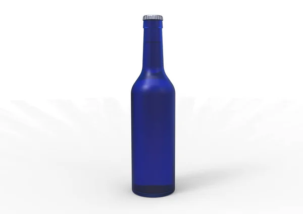 Frasco Cerveja Isolado Sobre Fundo Branco — Fotografia de Stock