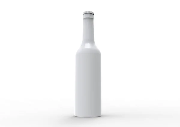 Bottiglia Birra Isolata Sfondo Bianco — Foto Stock