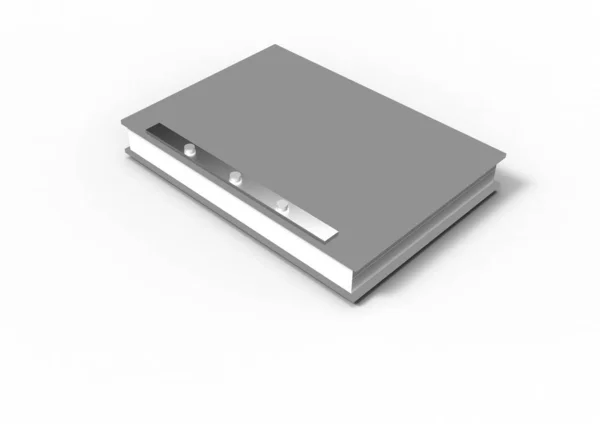 Könyv Notebook Elszigetelt Fehér Background — Stock Fotó