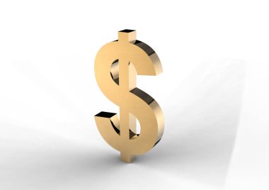 Beyaz arka plan üzerinde izole renkli doları sembolü