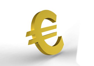 Beyaz arka plan üzerinde izole renk euro simgesini