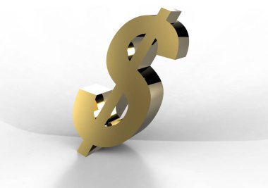 Beyaz arka plan üzerinde izole renkli doları sembolü