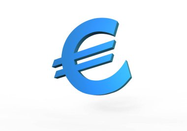 Beyaz arka plan üzerinde izole renk euro simgesini