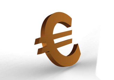 Beyaz arka plan üzerinde izole renk euro simgesini