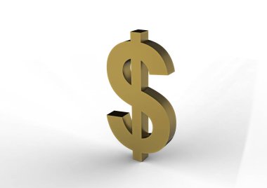 Beyaz arka plan üzerinde izole renkli doları sembolü
