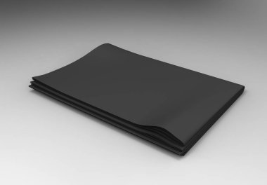 Beyaz zemin üzerine boş siyah gazete