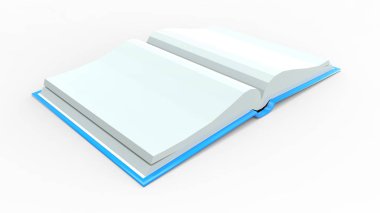 Boş kitap şablonu ile beyaz arka plan üzerinde klipler