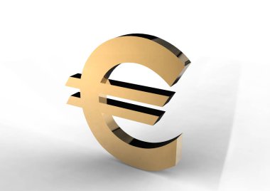 Beyaz arka plan üzerinde izole renk euro simgesini