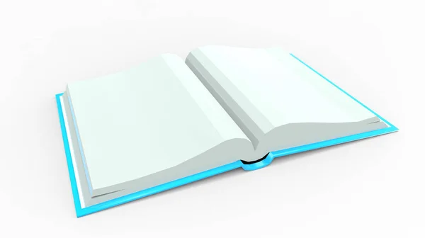 Modello Libro Vuoto Con Clip Sfondo Bianco — Foto Stock