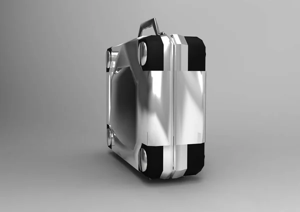 Close Suitcase Grey Background — Stock Photo, Image