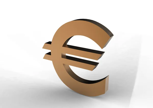 Culoare Euro Simbol Izolat Fundal Alb — Fotografie, imagine de stoc
