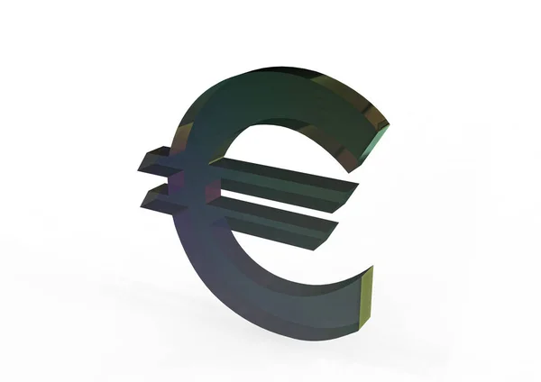 Farbe Euro Symbol Isoliert Auf Weißem Hintergrund — Stockfoto