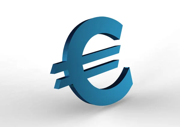 Farbe Euro Symbol Isoliert Auf Weißem Hintergrund — Stockfoto