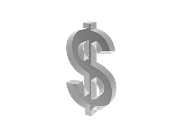 Beyaz arka plan üzerinde izole renkli doları sembolü