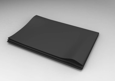 Beyaz zemin üzerine boş siyah gazete