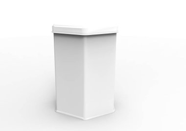 Metal kutu beyaz arkaplanda izole edildi