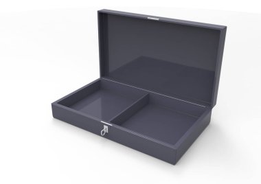 Beyaz arka plan üzerinde izole ahşap puro kutusu