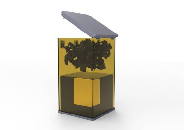 Metal kutu beyaz arkaplanda izole edildi