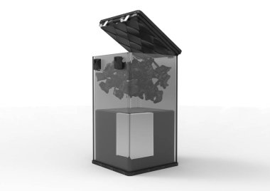 Metal kutu beyaz arkaplanda izole edildi