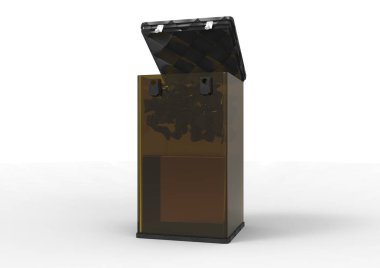 Metal kutu beyaz arkaplanda izole edildi