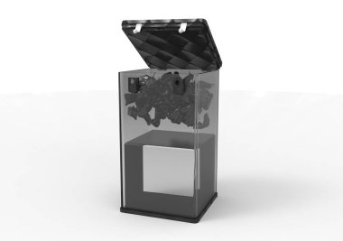 Metal kutu beyaz arkaplanda izole edildi