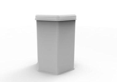 Metal kutu beyaz arkaplanda izole edildi