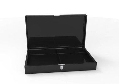 Beyaz arka plan üzerinde izole ahşap puro kutusu