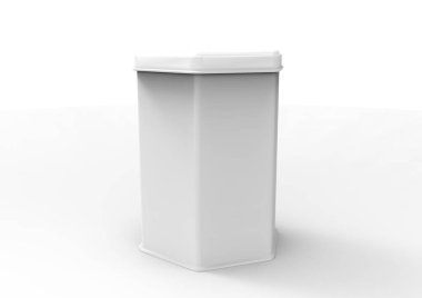 Metal kutu beyaz arkaplanda izole edildi