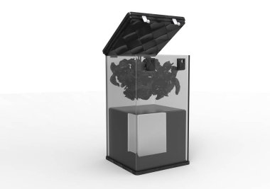 Metal kutu beyaz arkaplanda izole edildi