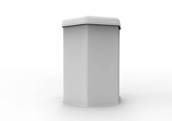 Металева Коробка Ізольована Білому Тлі — стокове фото