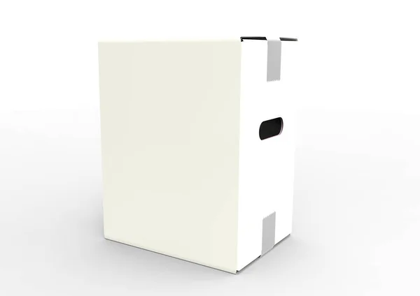 Pakket Box Witte Achtergrond — Stockfoto