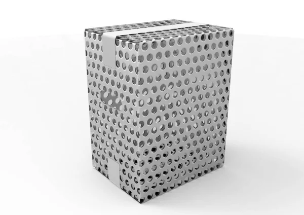 Коробка Упаковки Белом Фоне — стоковое фото